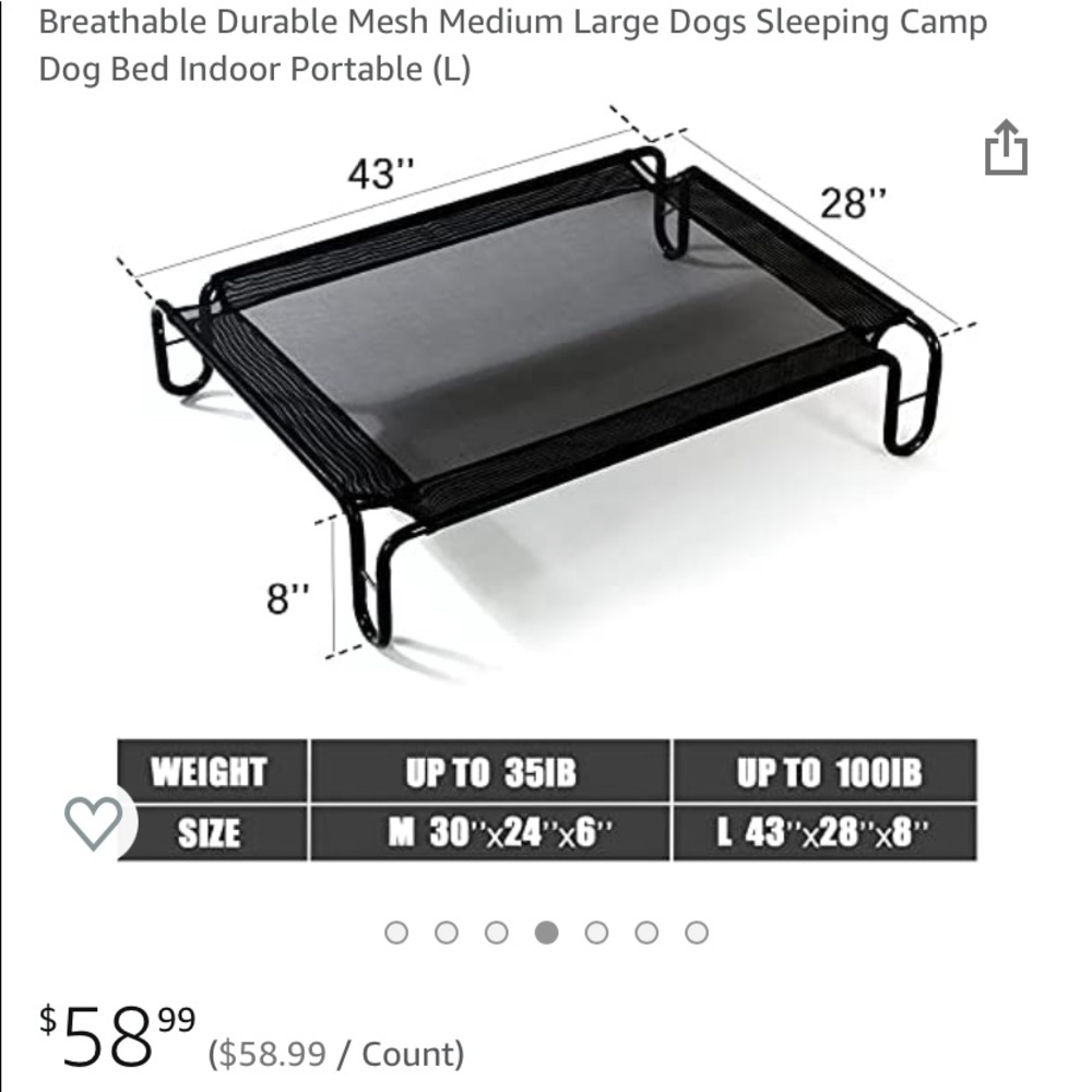 Dog metal bed